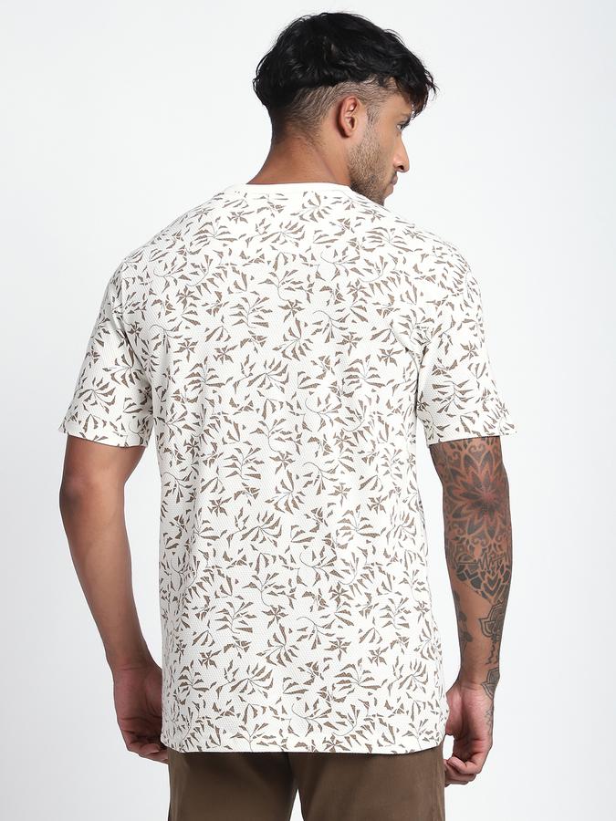 R&B Men's White Printed T-Shirt