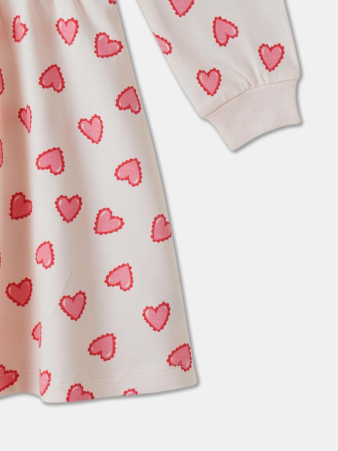 Girls Cotton Regular Fit Round Neck Printed Dress