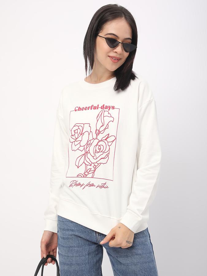 Full Sleeve Graphic Print Women Sweatshirt