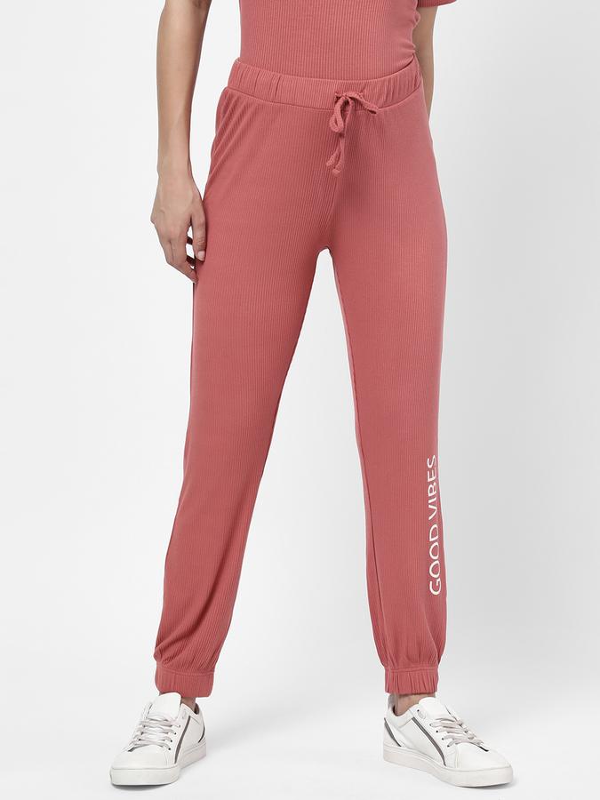 R&B Women's Typography Rib Joggers