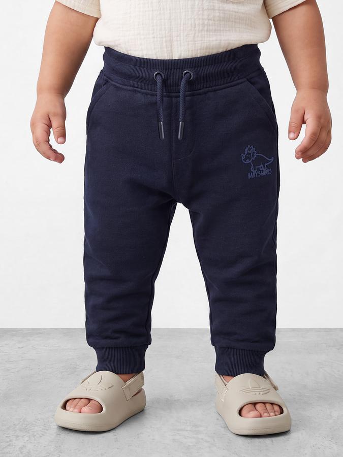 R&B Boy Navy Blue Printed Regular Fit Jogger