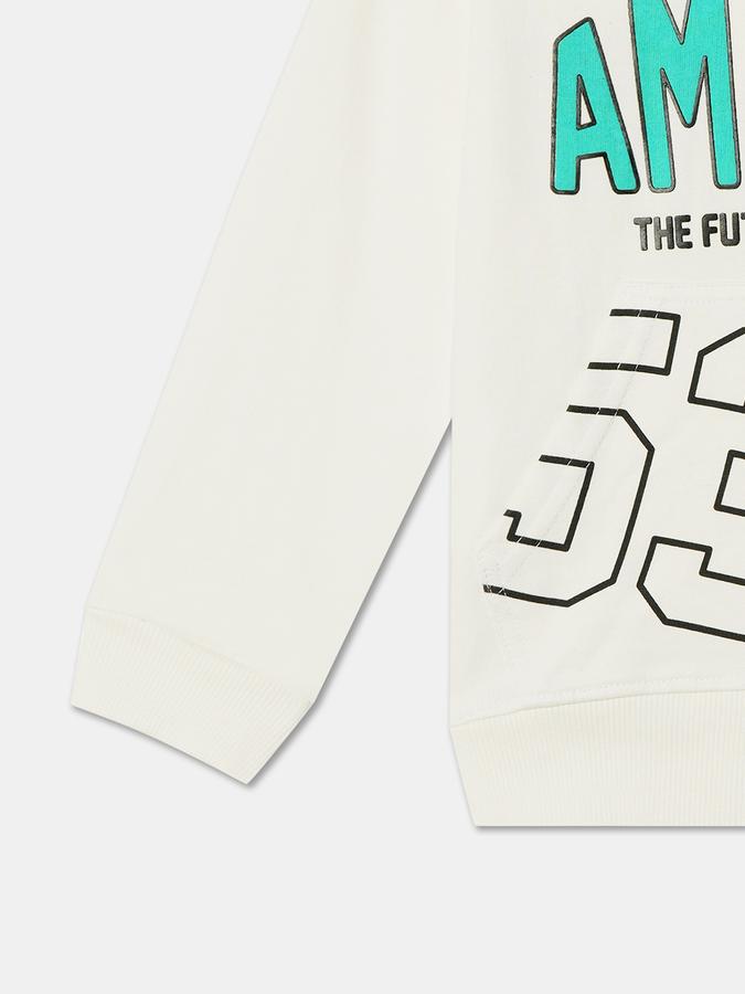 Boys Cotton Regular Fit Hooded Graphic Hoodie