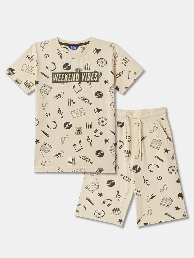 Boys Printed T-Shirt & Shorts Set data-index=