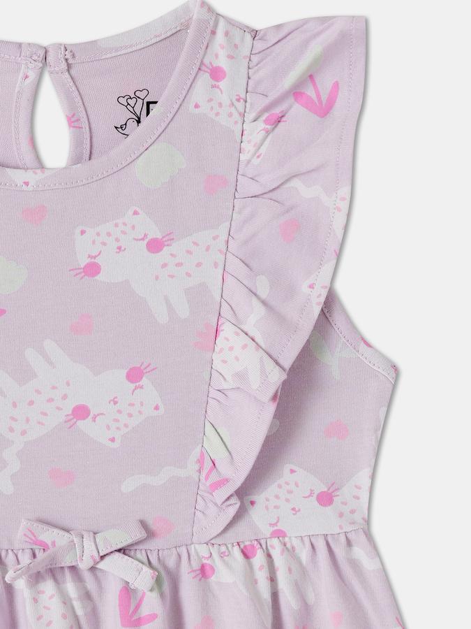 R&B Baby Girls Knee Length Casual Dress with Short Sleeves image number 2