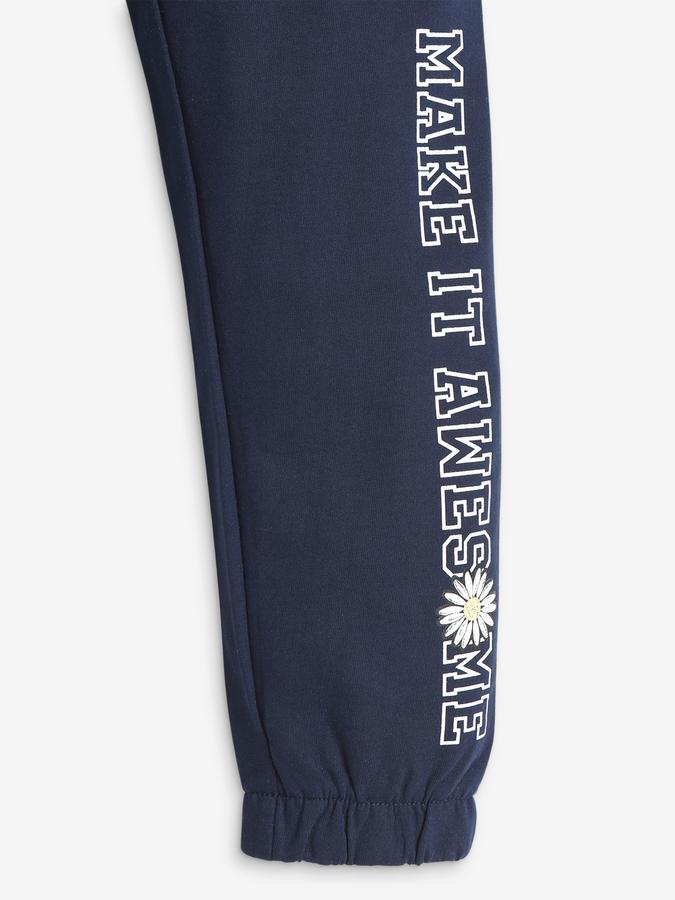 Girls Typographic Print Slim Fit Track Pants image number 3