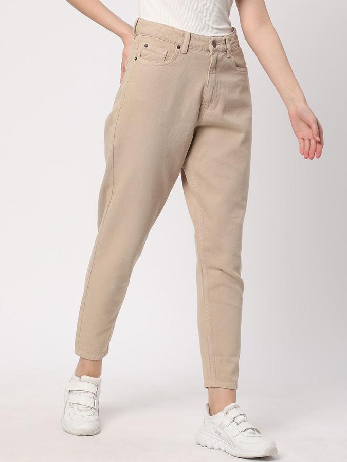 R&B Women Khaki Mom Fit Mid-Rise Jeans
