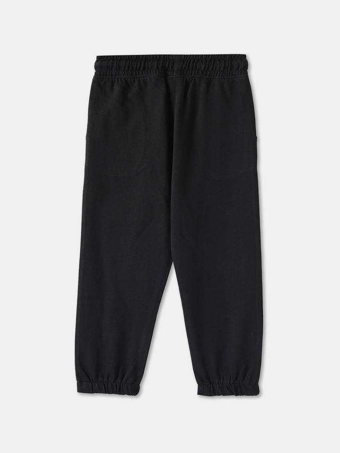 Girls Cotton Regular Fit Drawstring Waist Cuffed Hem Joggers