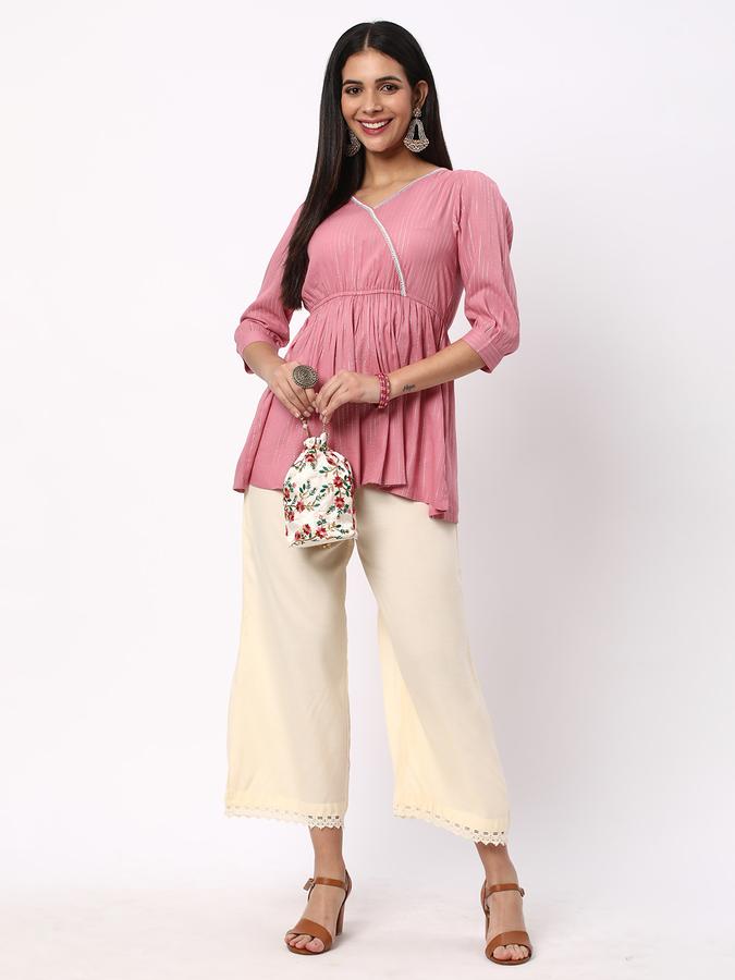 Women Striped V-Neck Tunic image number 1