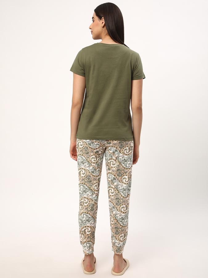 Women Paisley Print Pyjamas & T-Shirt Set image number 2