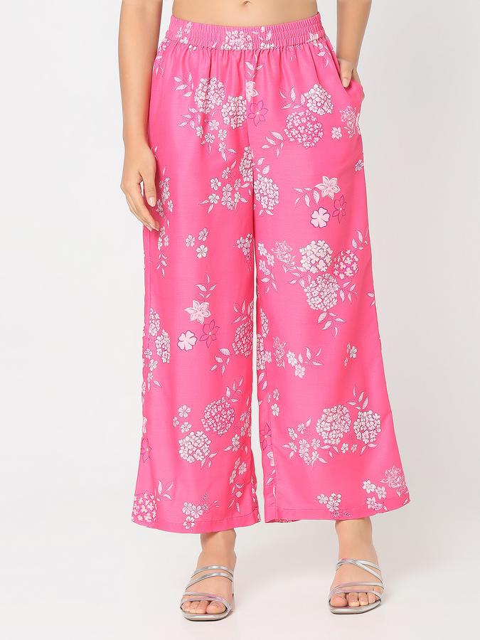 R&B Women's Pink Printed Trousers