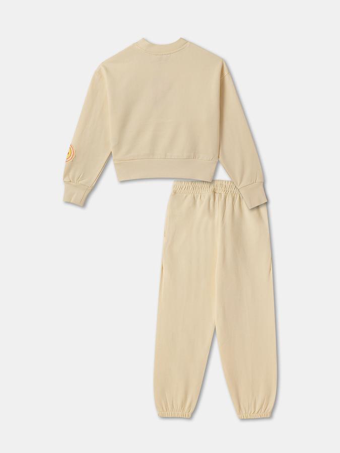 Girls Solid Full Sleeve SweaT-Shirt with Joggers Set