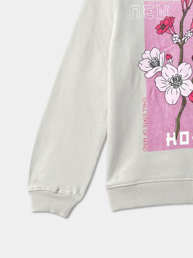 Girls Graphic Regular Fit Full Sleeve Crew Neck SweaT-Shirt