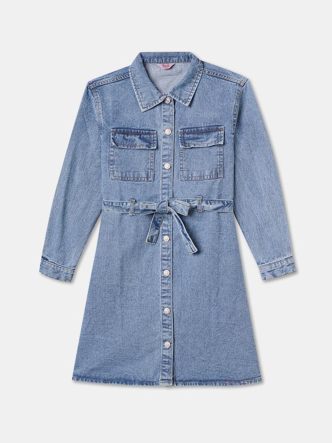 Girls Midi/Knee Length Casual Dress 3/4 Sleeve