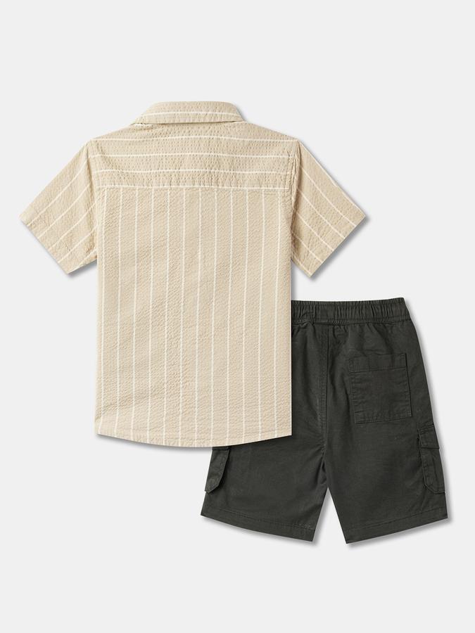 Boys Striped Shirt with Shorts Fashion Set