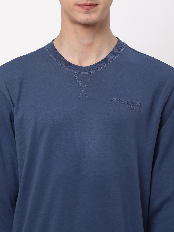 Men Cotton Regular Fit Crew Neck Solid Sweatshirt