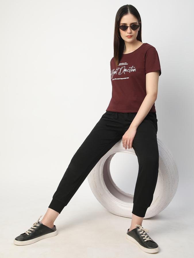 Women Cotton Regular Fit Crew Neck Graphic T-shirt