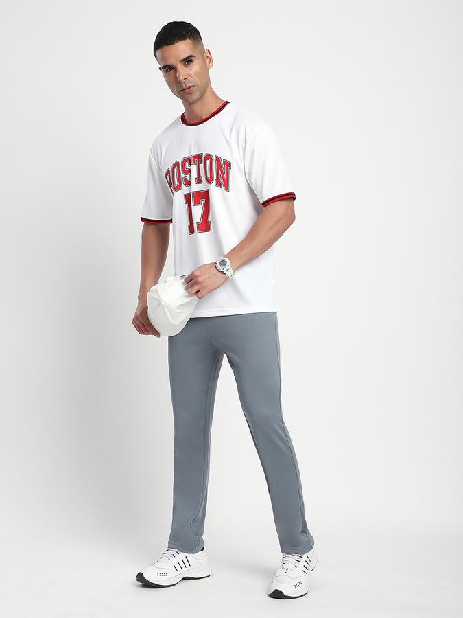 Men Polyester Regular Fit Elastic Waist Drawstring Pants