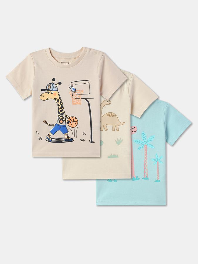 Pack of 3 Boy Graphic Print Round-Neck T-Shirts