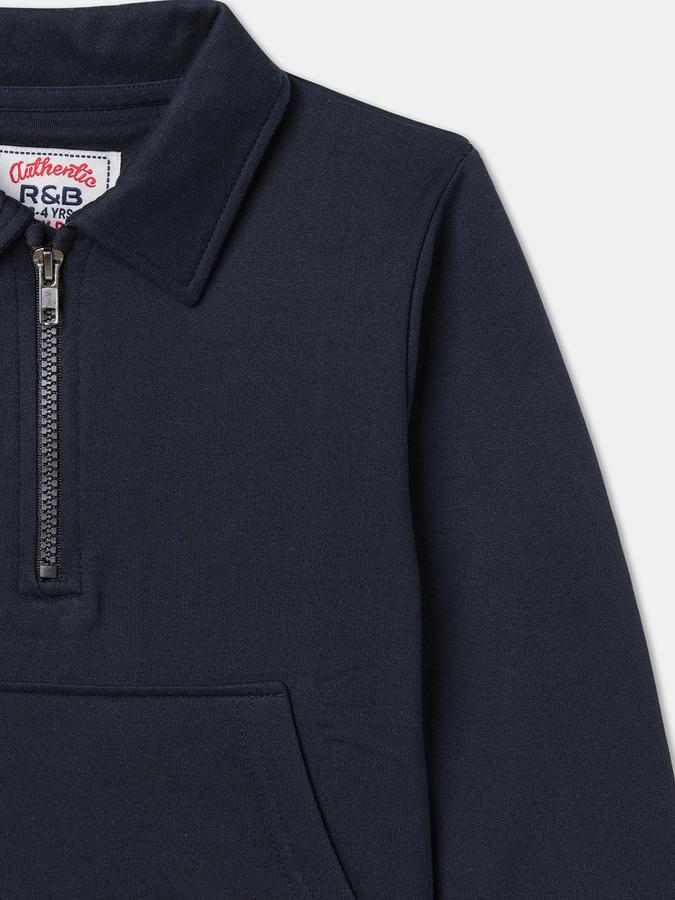 Boys Relaxed Fit Full Sleeve Zip Neck SweaT-Shirt