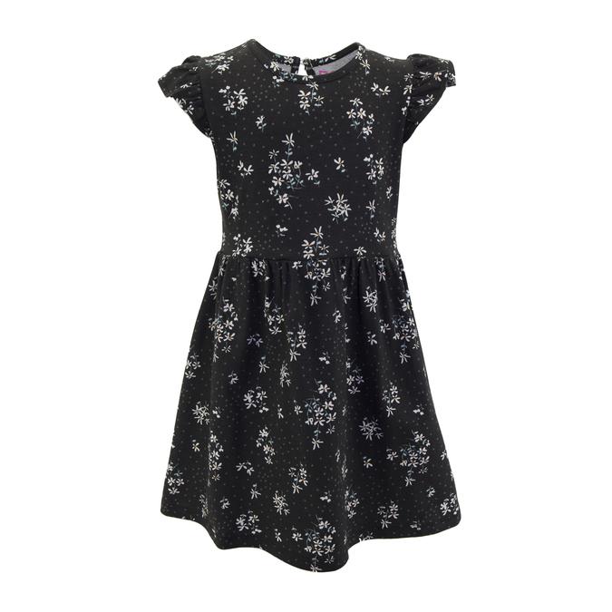 R&B Round Neck Printed Black Dress image number 1