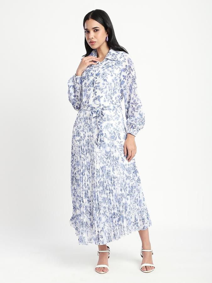 Women Polyester A-Line Midi Floral Dress