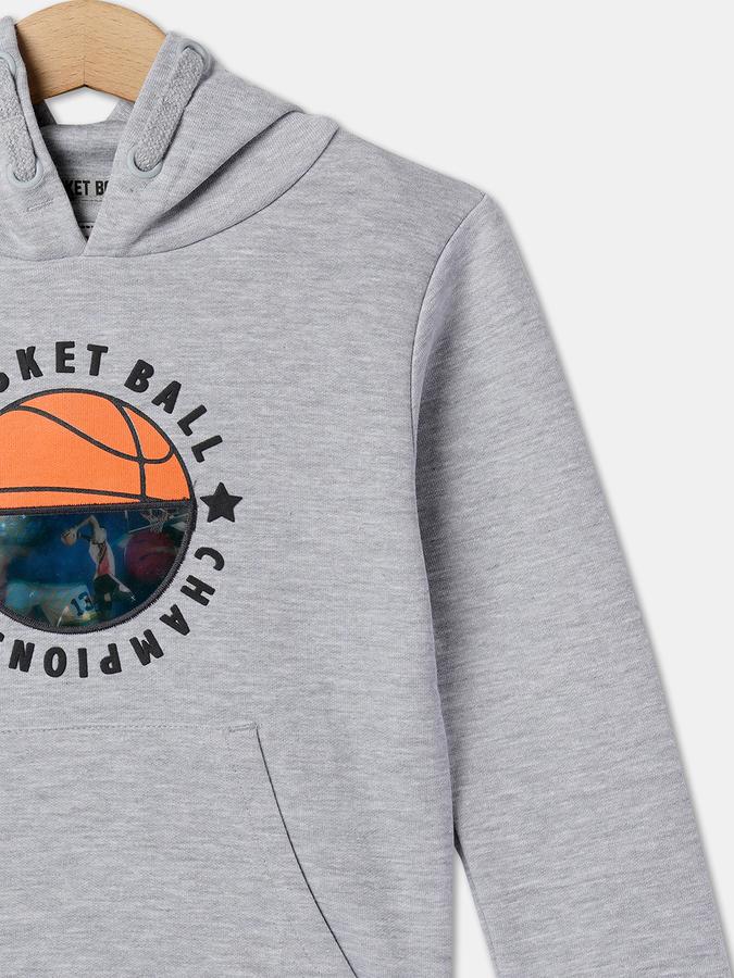 Boys Cotton Regular Fit Hooded Graphic Hoodie