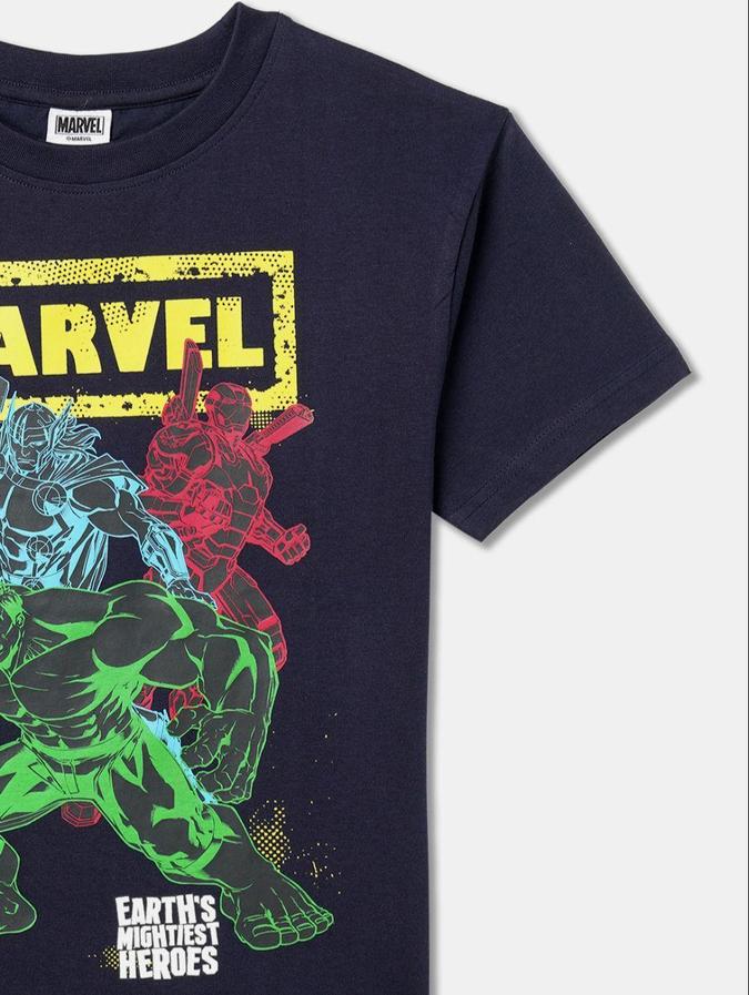 R&B Black Cotton Round Neck Printed Boy T-Shirt