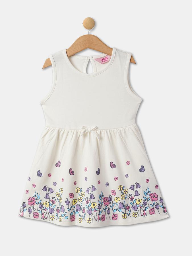 Girls Floral Print A-Line Dress