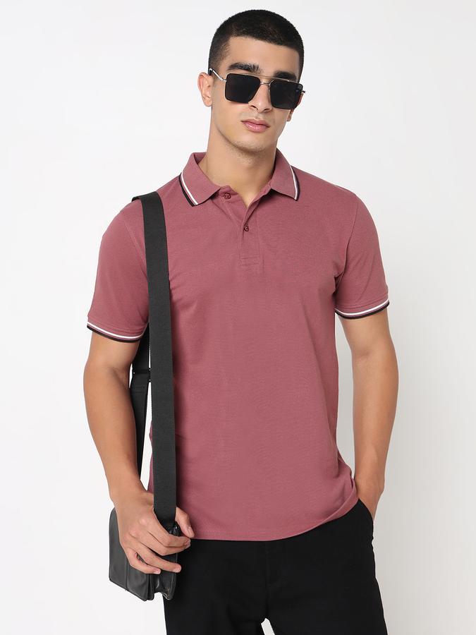 MENS Short Sleeves SOLID POLO WITH TIPPING COLLAR AND CUFF - DRY FIT