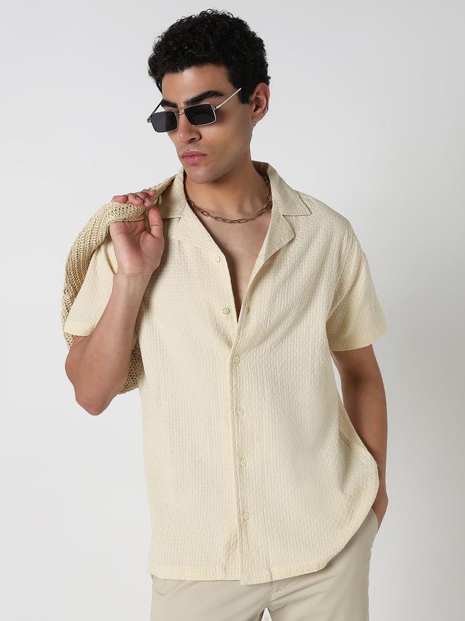 Men Self Design Casual Shirt 