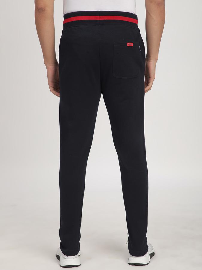 Men Fleece Tapered Fit Drawstring Waist Cuffed Hem Trackpants