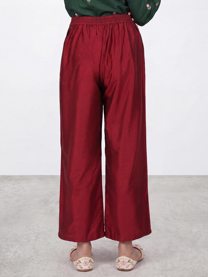 R&B Women Maroon Mid Rise Straight Fit Ethnic Trousers