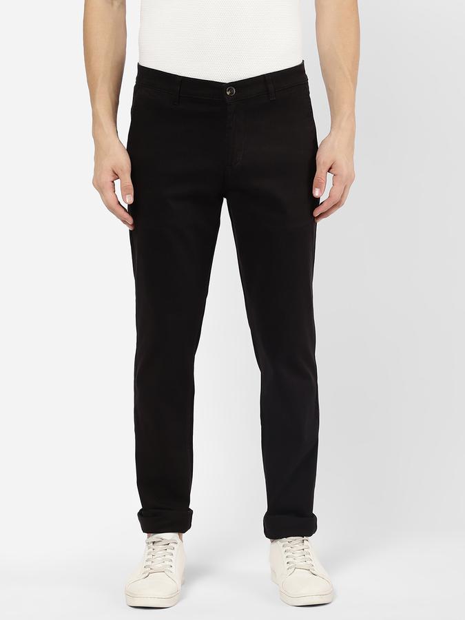 R&B Men Black Casual Trousers image number 0