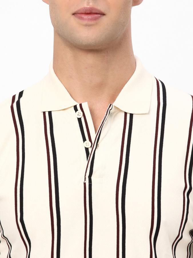 R&B Men's Fashion Striped Polo image number 3