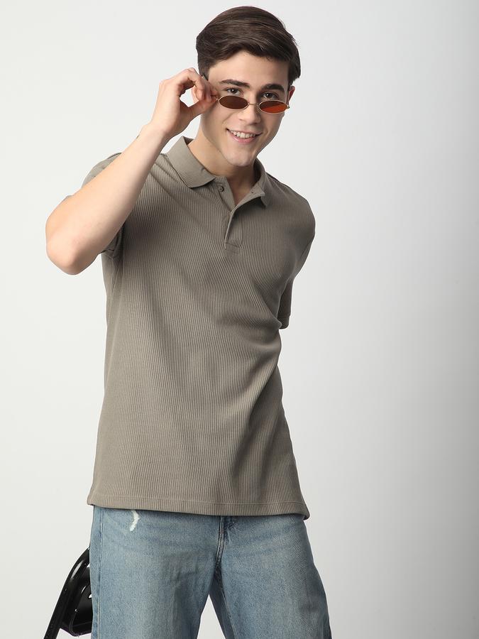 Printed Men Peter Pan Collar T-Shirt image number 0