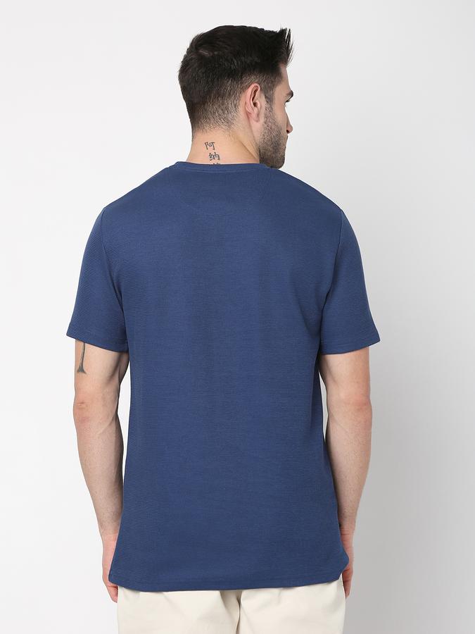 Men Cotton Blend Regular Fit Crew Neck Solid T-shirt