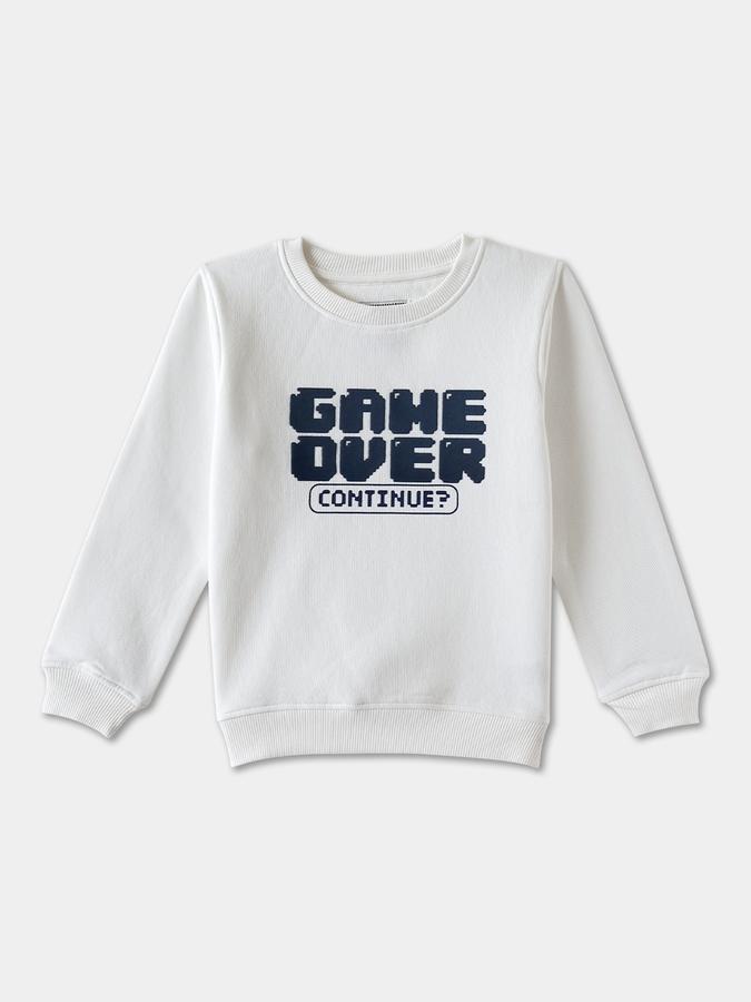 R&B Boys' Ivory Printed Sweatshirt