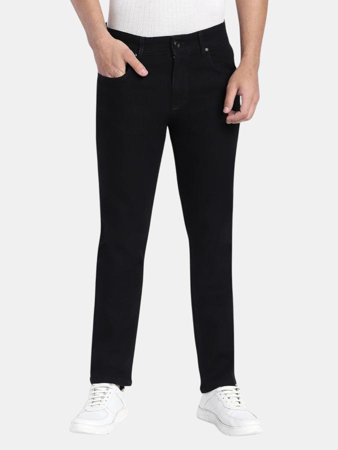 R&B Black Slim Fit Men Mid Rise Jeans