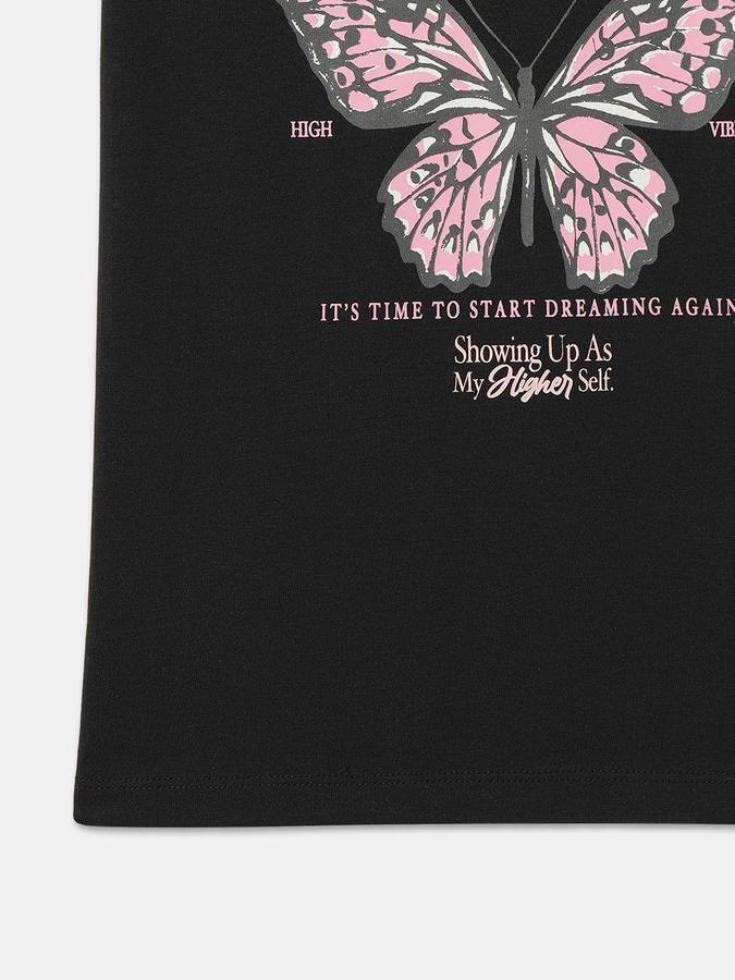 Girls Graphic Print Pure Cotton Regular T Shirt image number 3