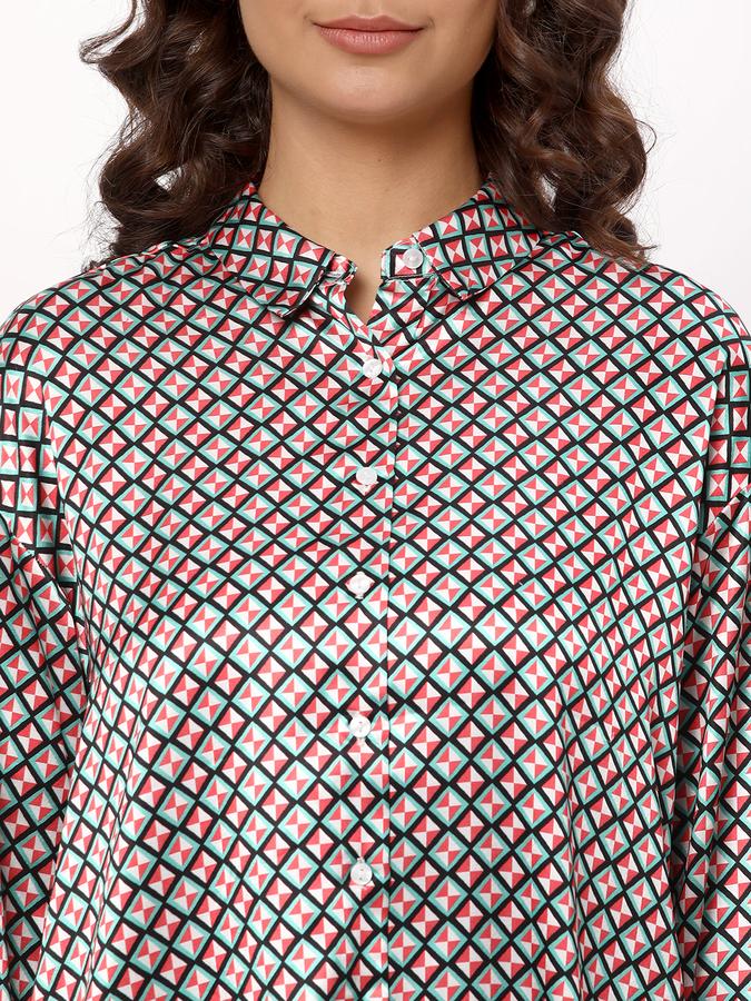 R&B Women's Printed Satin Shirt image number 3