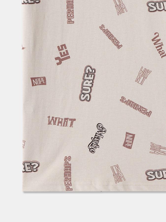 Boys Cotton Regular Fit Crew Neck Graphic T-shirt