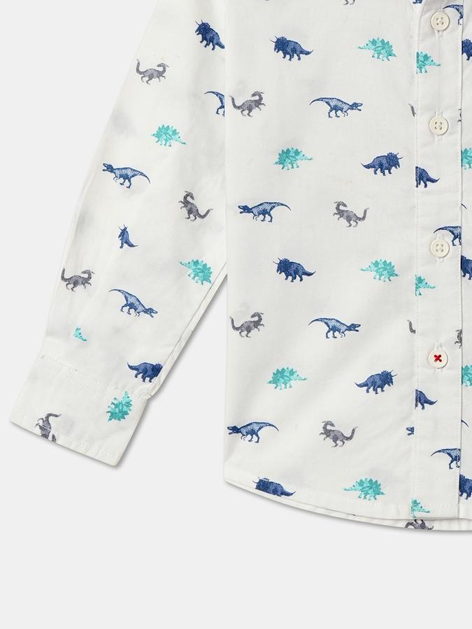 Boys Cotton Regular Fit Long Sleeve Printed Shirt