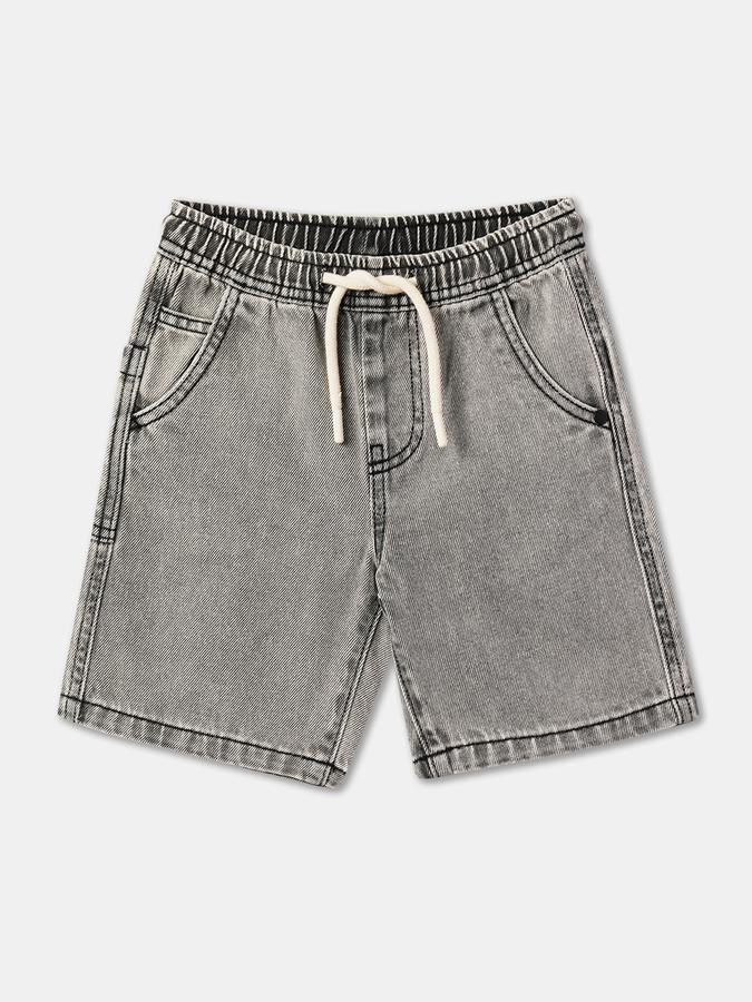 Boys Cotton Relaxed Fit Elastic Waist Dyed Shorts