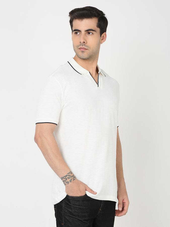 Men Striped Regular Fit Polo T-Shirt data-index=
