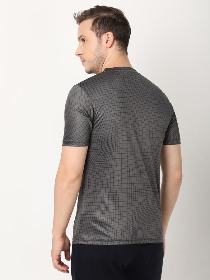 Men Polyester Regular Fit Crew Neck Printed T-shirt