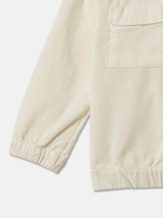 Boys Corduroy Hooded Button Solid Jacket