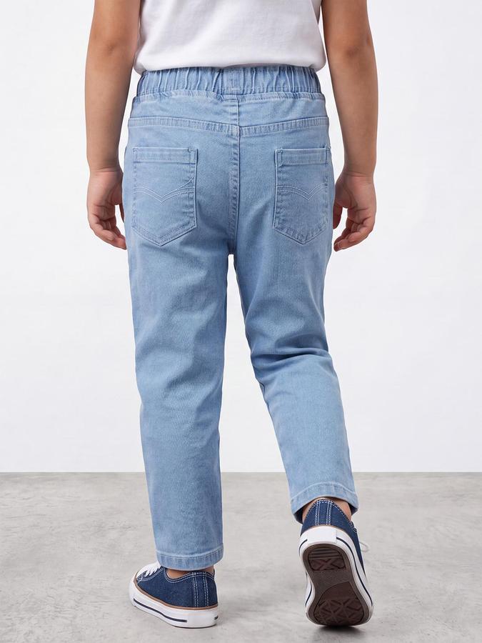 R&B Boys Blue Pure Cotton Regular Fit Mid Rise Jeans