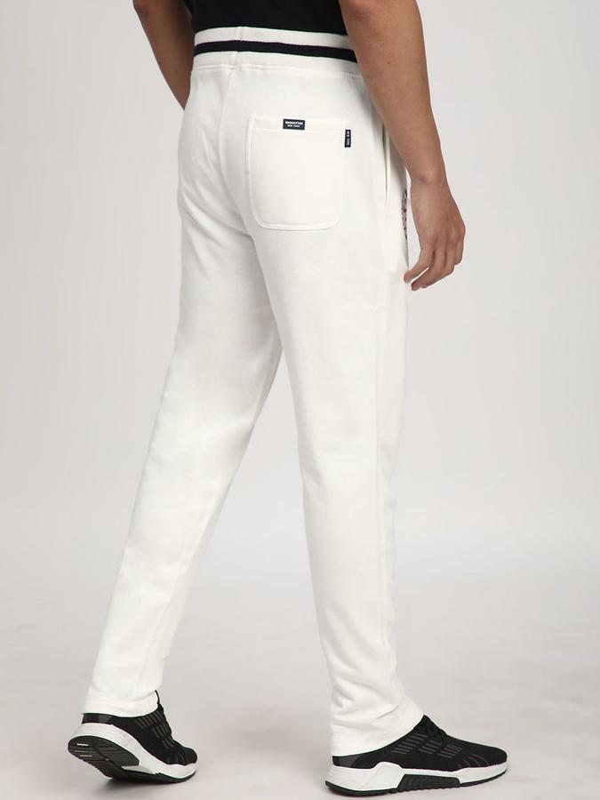 Men Fleece Tapered Fit Drawstring Waist Cuffed Hem Trackpants