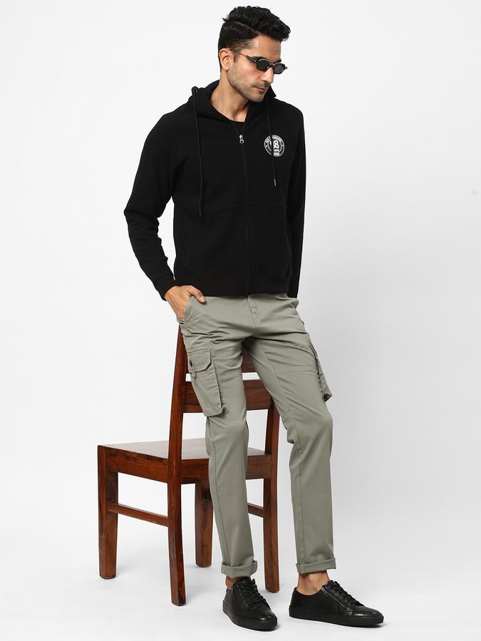Men Slim Fit Flat-Front Trousers image number 1