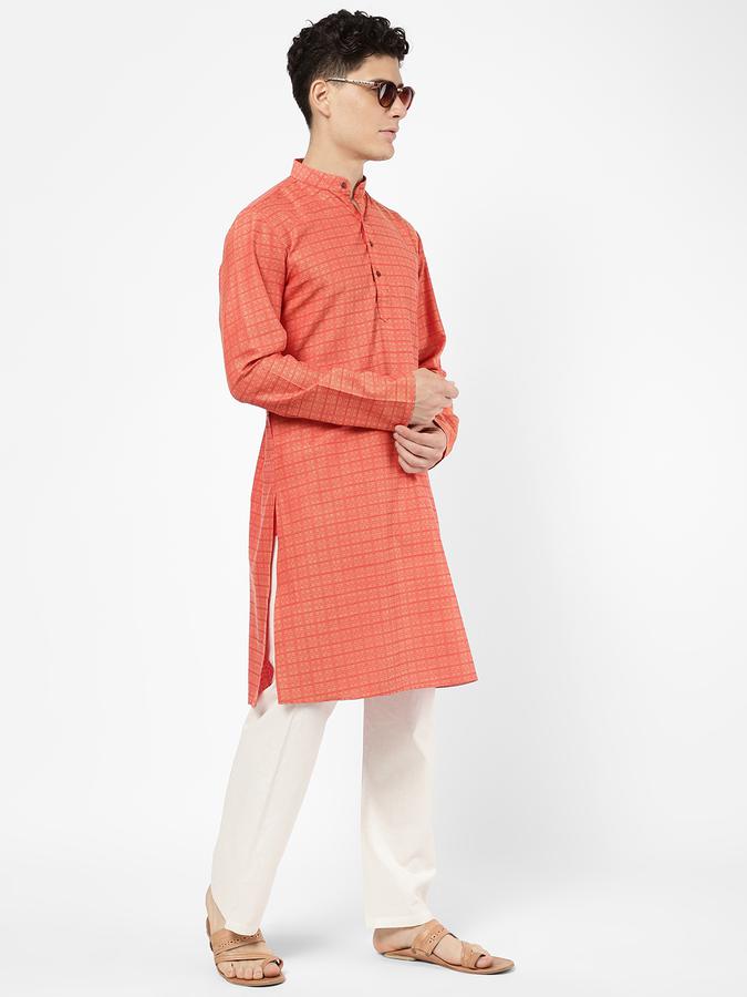 R&B Men Orange Kurtas image number 1